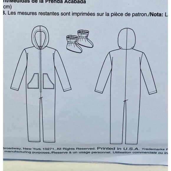 Set of Family Sewing Patterns Hoodie Jumpsuits Booties Parent & Child Sizes - Picture 6 of 8